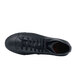 A black Shoes For Crews casual shoe with laces and a slip-resistant sole.