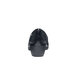 The back of a black Shoes For Crews Willa dress shoe with a pointed toe.