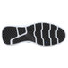 The white sole of a white Shoes For Crews Karina non-slip athletic shoe.