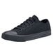 A black Shoes For Crews Delray women's casual shoe with laces.