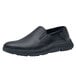 A black Shoes For Crews Arden men's slip-on shoe.