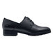 A black leather Shoes For Crews Madison III women's dress shoe.