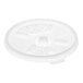 A white plastic Dart lid with a straw slot.