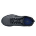A black Shoes For Crews Women's Revolution II shoe with a black sole.