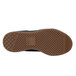 The bottom of a black MOZO men's casual shoe with a brown sole.