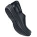 A black MOZO Forza men's slip-on shoe with a black rubber sole.