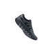 A close-up of a black Shoes For Crews Stride men's athletic shoe with a white background.