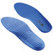 A pair of blue shoe insoles.