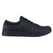 A black MOZO women's casual shoe with laces and a rubber sole.