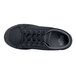 A close-up of a black MOZO Maven women's shoe with laces.
