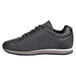 A black Shoes For Crews Avery women's athletic shoe with a white sole.