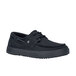 A black Shoes For Crews Milano casual shoe with laces and a rubber sole.