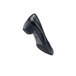 A black Shoes For Crews Willa dress shoe with a black sole.