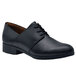 A black Shoes For Crews Madison III women's shoe with laces.