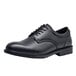 Shoes For Crews Cambridge men's black dress shoe with laces.