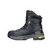 A black ACE Redrock work boot with yellow accents.