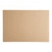 A brown rectangular corrugated cake pad with scalloped edges.