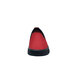 A red Shoes For Crews Ollie II men's canvas shoe with a black sole.
