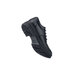 A close-up of a black Women's Shoes For Crews work boot with rubber soles.