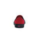 A red and black Shoes For Crews Ollie II men's canvas shoe with a black sole.