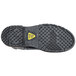 A close-up of a black ACE Firebrand work boot with yellow accents.