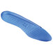 A blue Shoes For Crews insole with rubber accents.