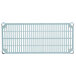 A white metal MetroMax Q slat with blue handles.