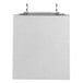 An Alumitique aluminum menu tent with top rings on a white paper with a metal clip.