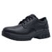 A black Shoes For Crews Cade men's work boot with laces.