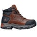 A brown and peach Highline women's work boot with black accents and aluminum toe.