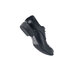 A close-up of a black Shoes For Crews Senator steel toe dress shoe.