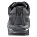 The back of a black Shoes For Crews Energy II shoe with a gray sole.