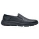 Shoes For Crews Arden men's black leather slip-on shoe on a white background.