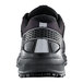 The back of a black and grey ACE Aster water-resistant athletic shoe with a black sole.