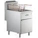 A Main Street Equipment stainless steel floor fryer with two baskets.