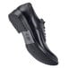 A black Shoes For Crews Cambridge dress shoe with rubber soles.
