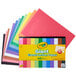 A yellow box of Crayola Construction Paper in assorted colors.