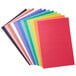 A group of different colored papers.