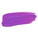 A purple finger paint brush stroke on a white background.