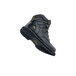 A black ACE Providence work boot with yellow accents on it.