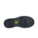 The black sole of a ACE Providence work boot with a yellow logo.