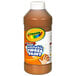 A close up of a brown bottle of Crayola Washable Finger Paint with a brown and white label.