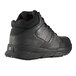 A black Shoes For Crews men's athletic shoe with a rubber sole.