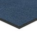 A blue carpet mat with a black border.