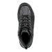 A black men's extra wide width hi top athletic shoe with a composite toe and non-slip sole.