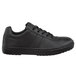 A black leather SR Max men's casual shoe with laces.