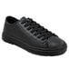 A black leather SR Max casual shoe with laces.