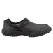 A pair of black SR Max men's slip on shoes with a rubber sole.