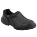 A pair of black leather SR Max men's slip-on shoes with rubber outsoles.