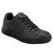 A black leather Santa Cruz men's shoe with laces.